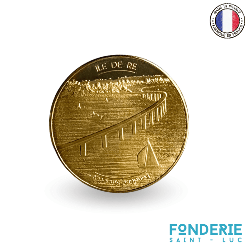 Médaille souvenirs de l'Île de ré - Collection de pièce dorée - Finition 3D