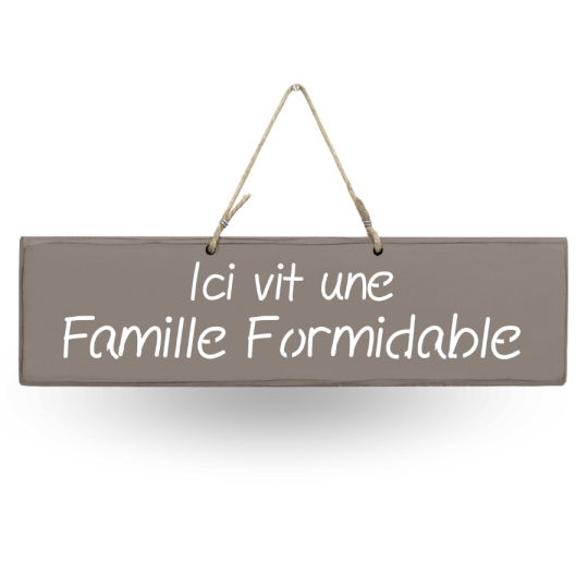 Decorative wooden sign - A wonderful family lives here