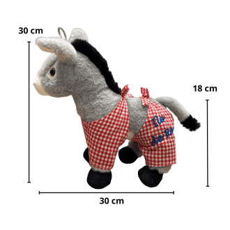 Peluche âne en culotte rouge de l'Île de Ré mesures