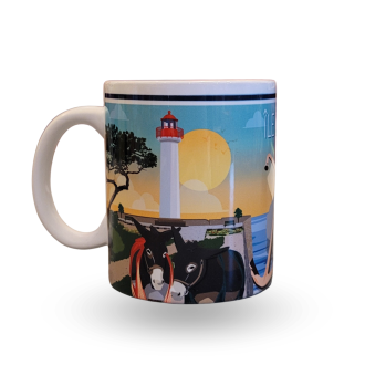 Mug Île de Ré - Le Phare rouge de St Martin de Ré et ses ânes