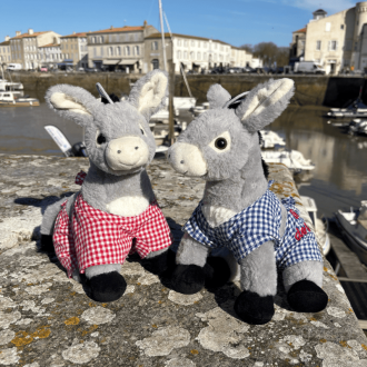 Plush donkey in red trousers from Île de Ré