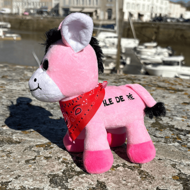 Pink donkey soft toy from Île de Ré - A tender and authentic companion