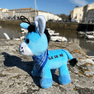 Peluche âne bleu de l'Île de Ré port