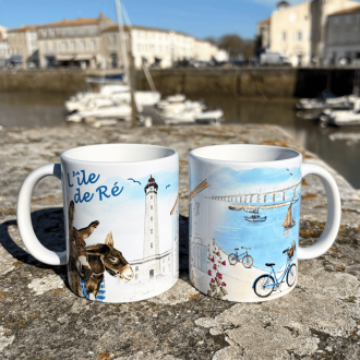 Mug droit - Paysages aquarelle de l'Île de Ré