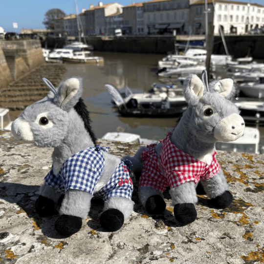 Peluche âne en culotte bleu de l'Île de Ré - Petit modèle