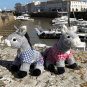 Île de Ré blue trouser donkey soft toy - Small model