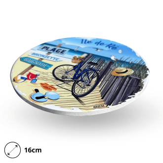 Round trivet - Walk on the beach Île de ré