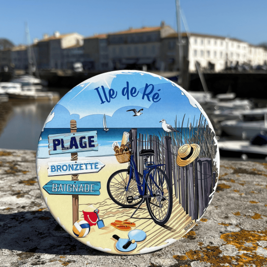 Round trivet - Walk on the beach Île de ré