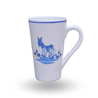 Blue donkey mug Île de Ré - Latte mug from the Pornic pottery