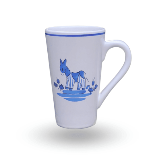 Mug âne bleu Île de Ré - Mug Latte de la Faïencerie de Pornic