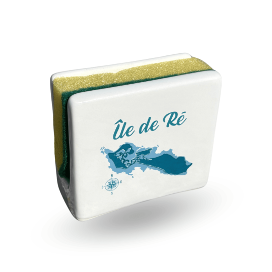 Porte éponge carte Île de Ré - Bleu turquoise