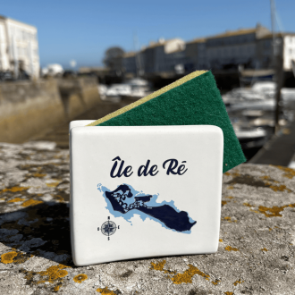 Porte éponge carte Île de Ré - Bleu marine