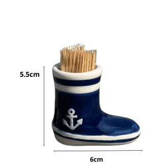 Porte cure-dents botte de marin bleue - Souvenir de l'Île de Ré