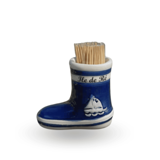 Porte cure-dents botte de marin bleue - Souvenir de l'Île de Ré