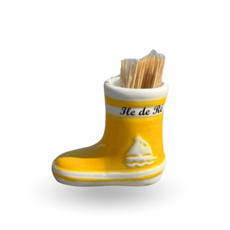 Porte cure-dents botte de marin jaune - Souvenir de l'Île de Ré