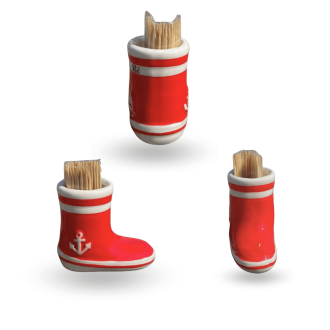 Red sailor's boot-shaped toothpick holder - Souvenir from the Île de Ré