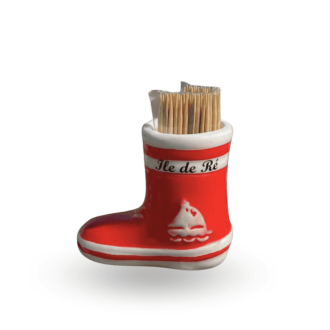 Red sailor's boot-shaped toothpick holder - Souvenir from the Île de Ré