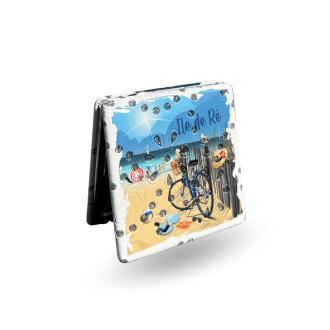 Square pocket mirror – Île de Ré beach style