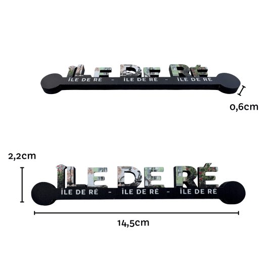 Magnet en bois lettres illustrées - Île de Ré