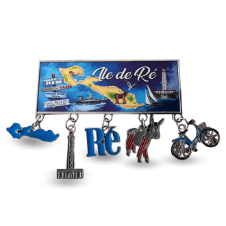 Magnet breloques en métal - Souvenir de l'Île de ré