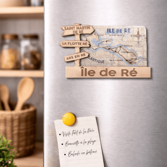 Île de Ré souvenir magnet – Map and village destinations