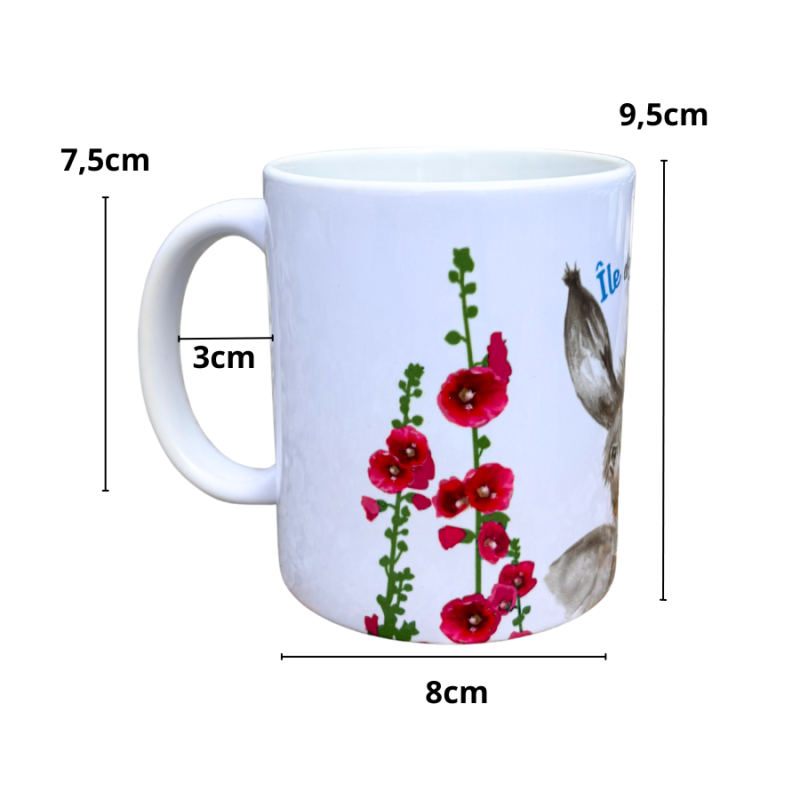 Mug âne emblématique de l'Île de ré - Roses trémières