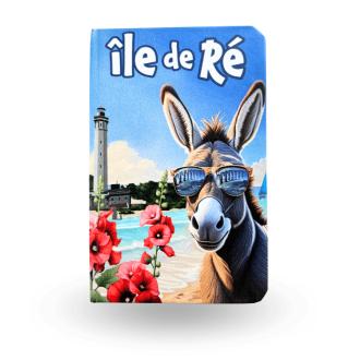 Notebook with blank pages - Reflection of the Île de Ré bridge in the donkey’s eyes