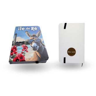 Notebook with blank pages - Reflection of the Île de Ré bridge in the donkey’s eyes