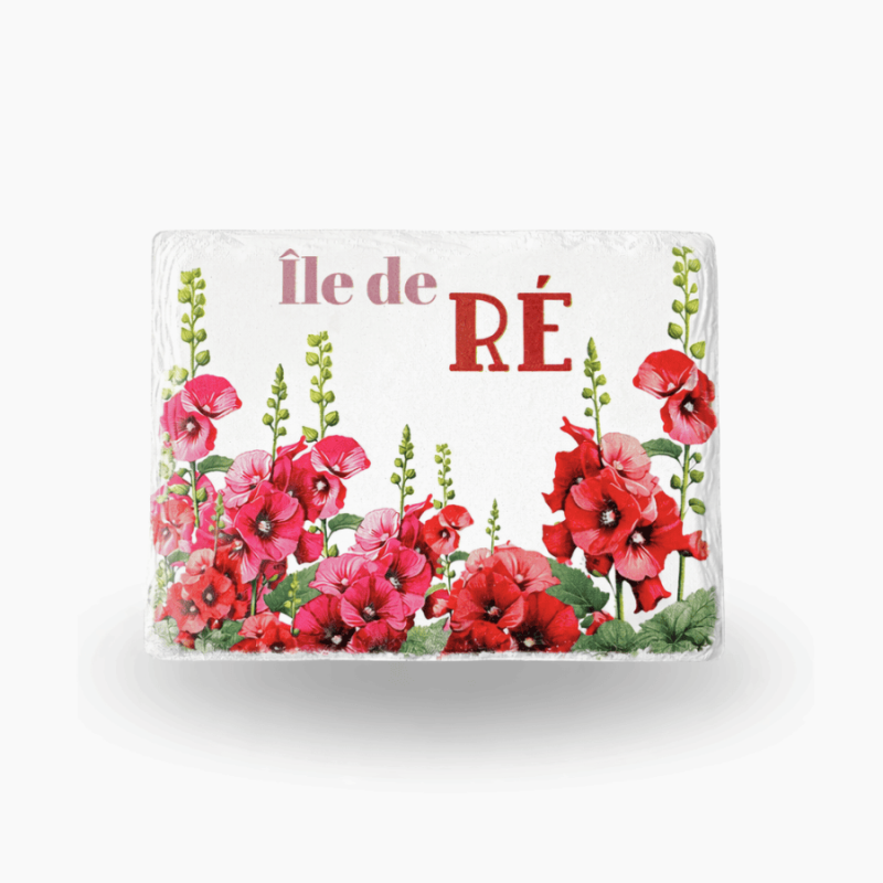 Île de Ré Magnet – Hollyhocks, a floral keepsake