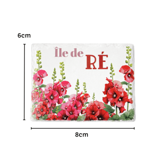 Île de Ré Magnet – Hollyhocks, a floral keepsake
