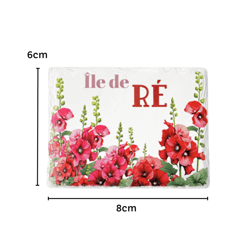 Île de Ré Magnet – Hollyhocks, a floral keepsake