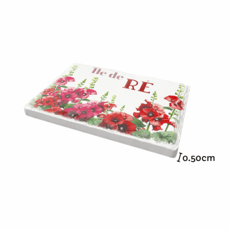 Île de Ré Magnet – Hollyhocks, a floral keepsake