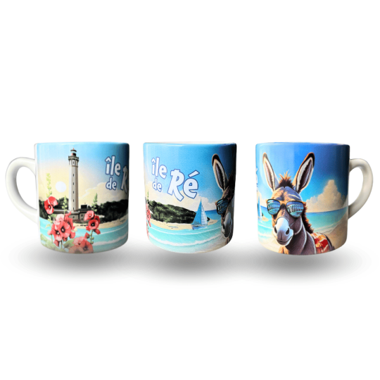 Île de Ré espresso mug – Funny donkey with sunglasses