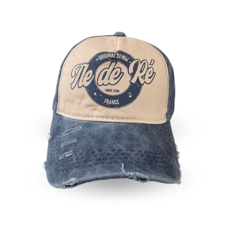 Casquette Île de Ré - Style vintage bleue marine et beige