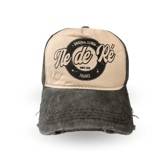 Casquette Île de Ré - Style vintage noir et beige