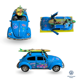 Volkswagen Beetle model car – Blue 'Peace & Love'
