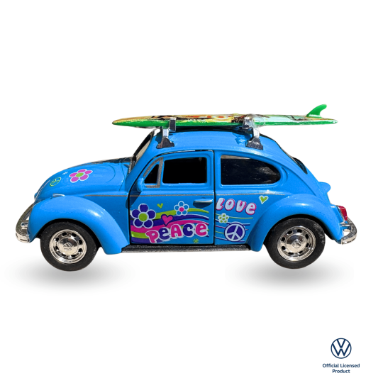 Volkswagen Beetle model car – Blue 'Peace & Love'