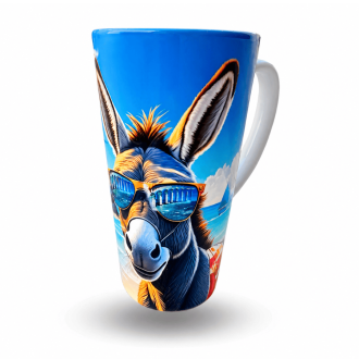 Île de Ré latte mug – Funny donkey with sunglasses