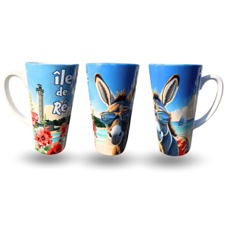 Île de Ré latte mug – Funny donkey with sunglasses