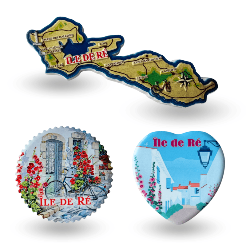 Pack de 3 magnets relief de l'Île de Ré