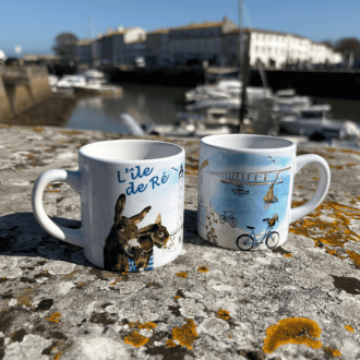 Espresso mug with handle - Watercolour landscapes of Île de Ré
