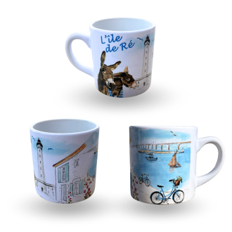 Espresso mug with handle - Watercolour landscapes of Île de Ré