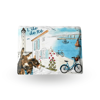 Magnet créamique rectangle - Paysages aquarelle Île de Ré