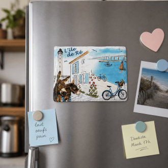 Magnet créamique rectangle - Paysages aquarelle Île de Ré