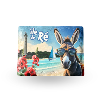 Rectangular ceramic magnet – Reflection of the Île de Ré bridge in the donkey’s glasses