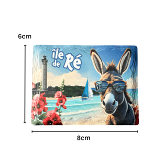 Rectangular ceramic magnet – Funny donkey wearing sunglasses