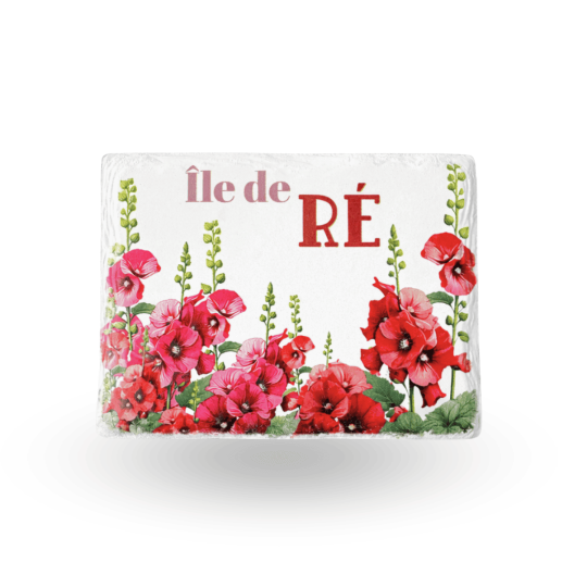 Île de Ré Magnet – Hollyhocks, a floral keepsake