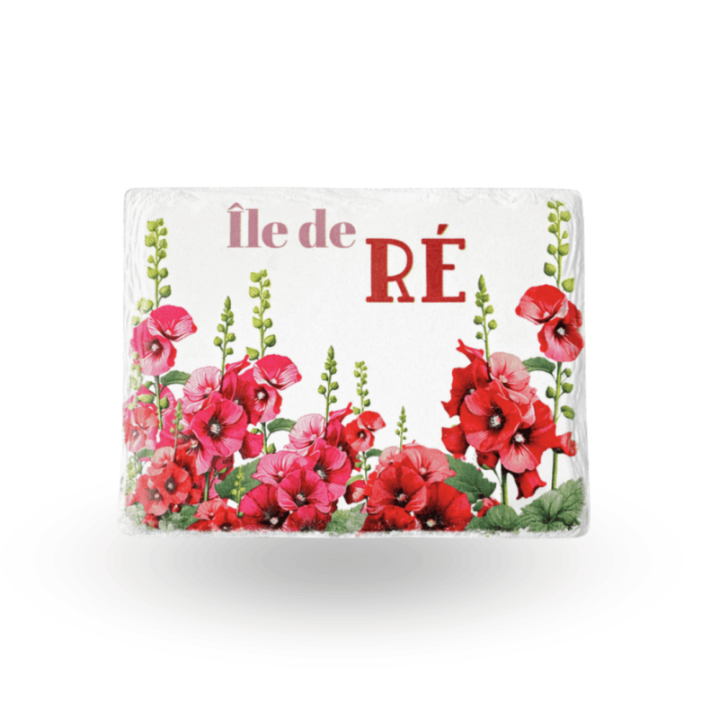Île de Ré Magnet – Hollyhocks, a floral keepsake