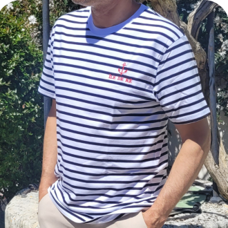 T-shirt homme Île de Ré - marinière bleu marine