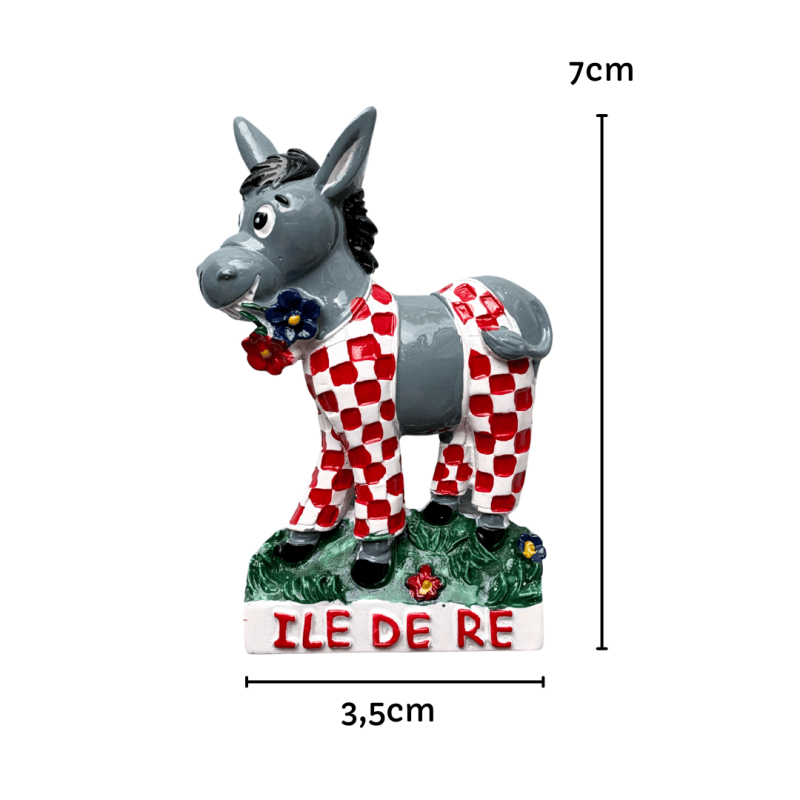Île de Ré Magnet – Donkey shape wearing red trousers from the Île de Ré
